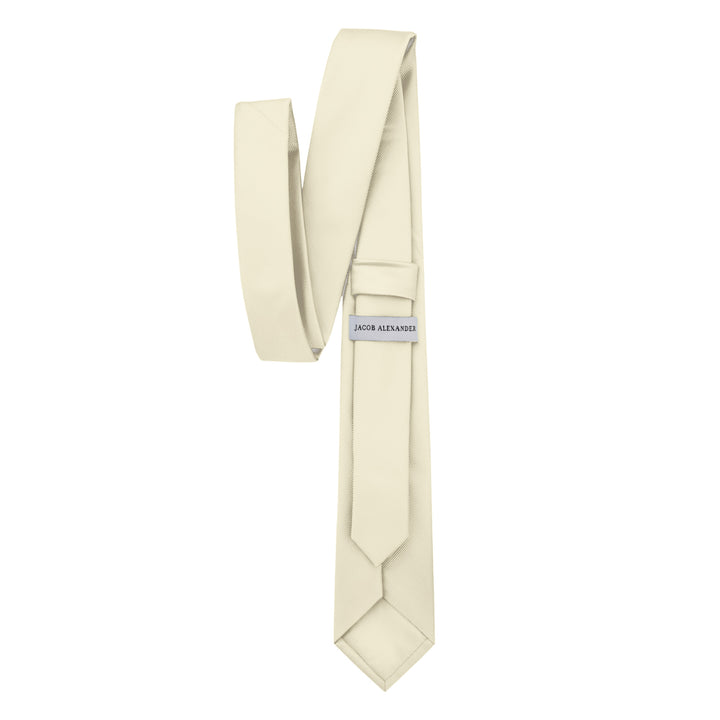 Silk Blend Solid Slim Tie - Mod White
