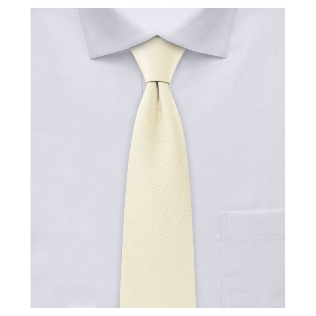Silk Blend Solid Slim Tie - Mod White