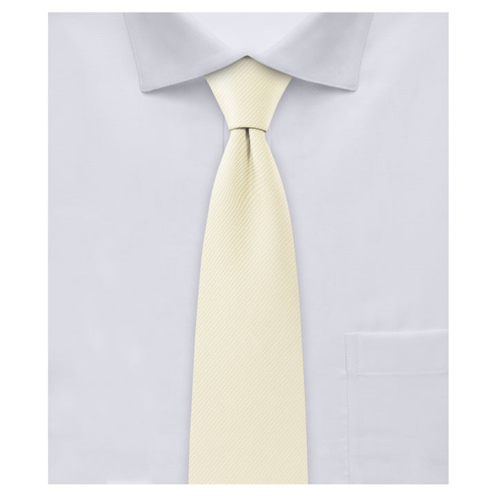 Silk Blend Solid Slim Tie - Mod White