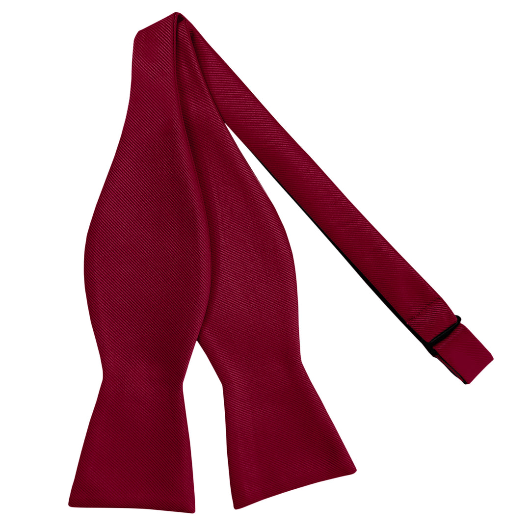 Silk Blend Solid Self-Tie Bow Tie - Red Velvet