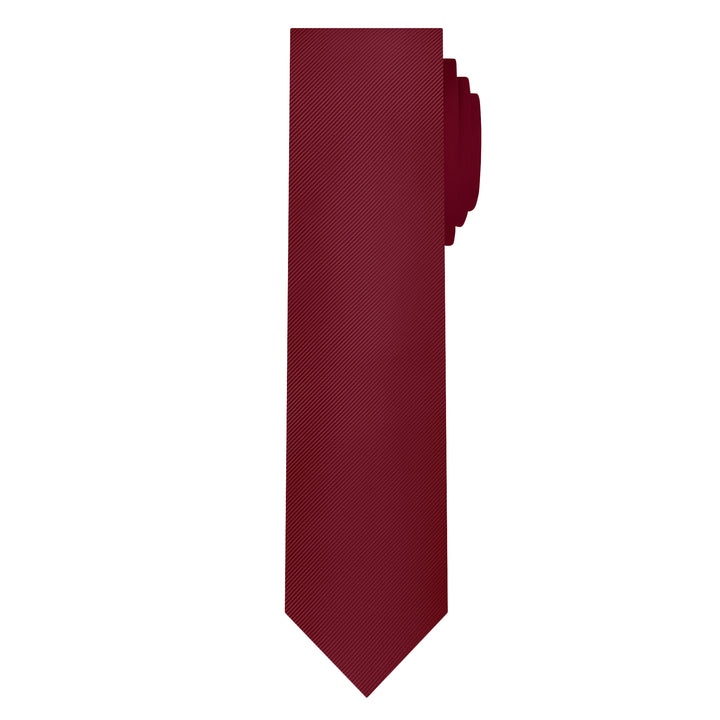 Silk Blend Solid Slim Tie - Red Velvet