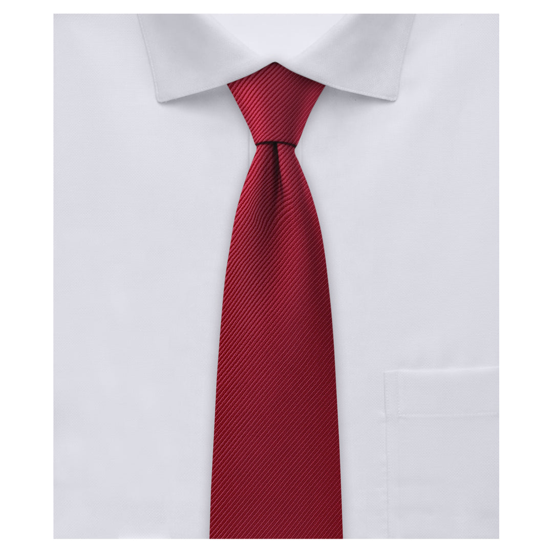 Silk Blend Solid Slim Tie - Red Velvet