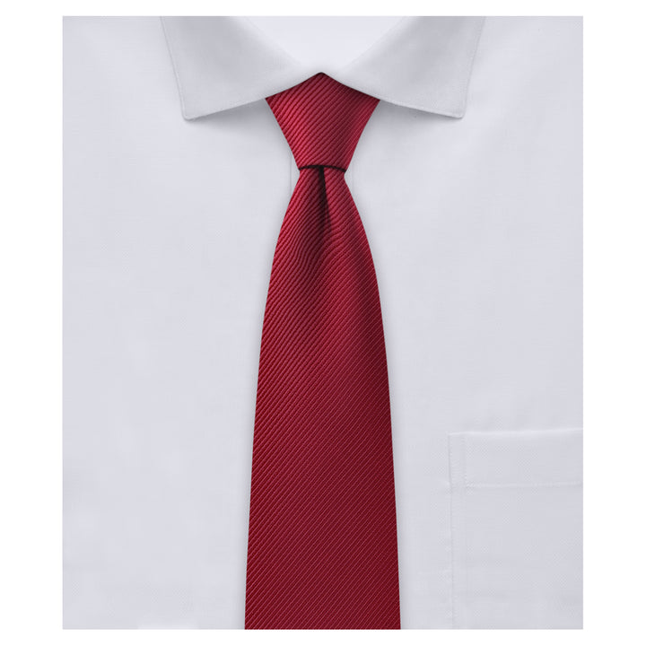 Silk Blend Solid Slim Tie - Red Velvet