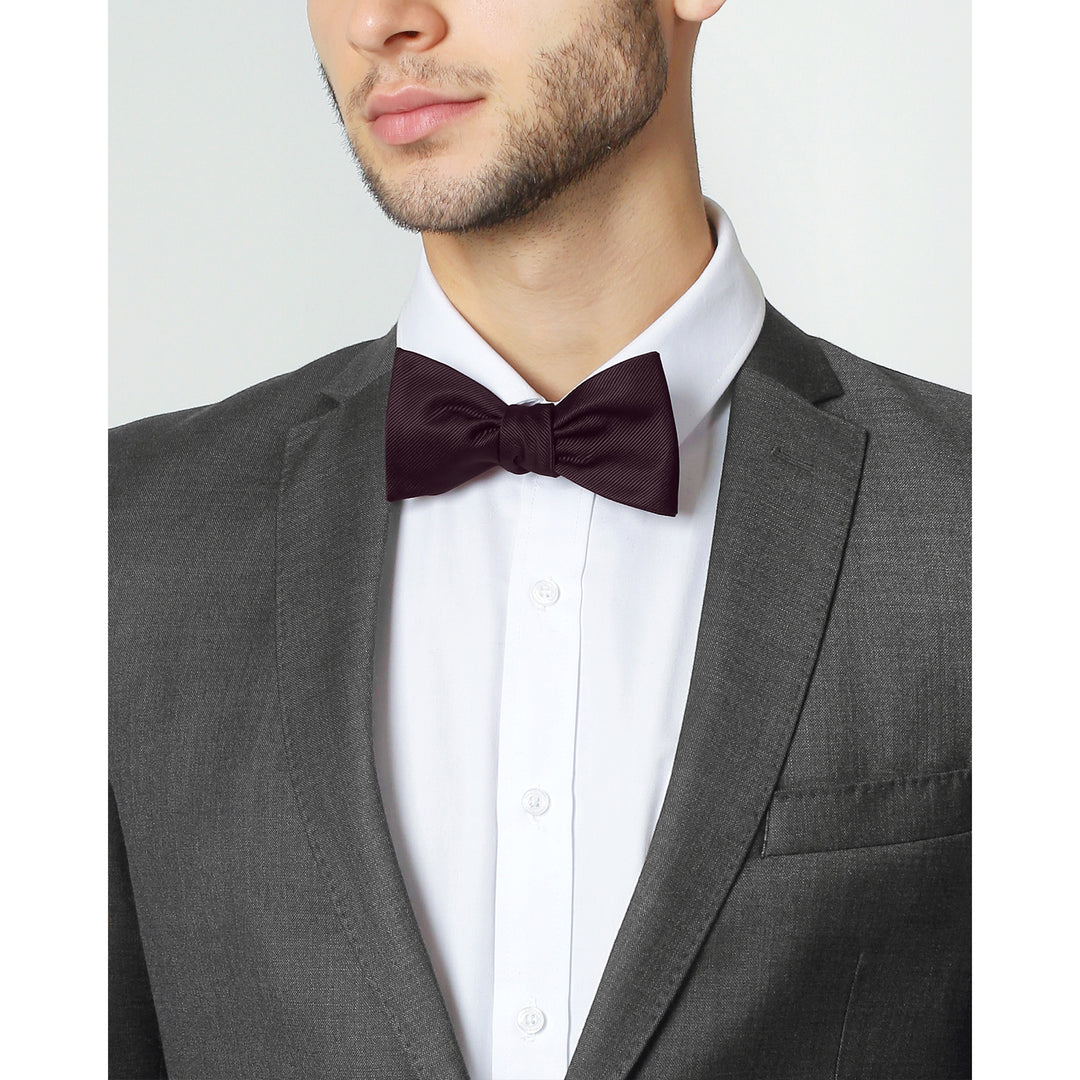 Silk Blend Solid Self-Tie Bow Tie - Bordeaux