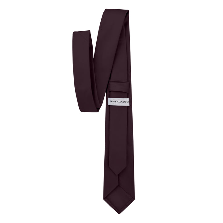 Silk Blend Solid Slim Tie - Bordeaux