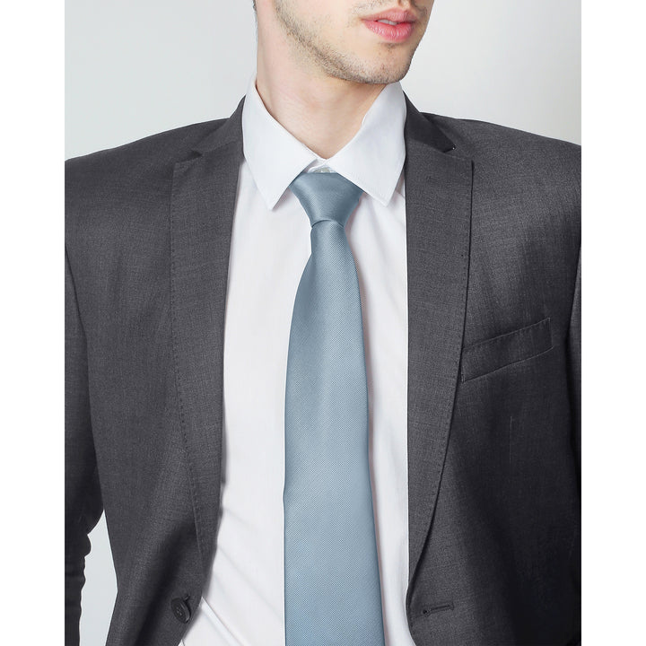 Silk Blend Solid Tie - Dusty Blue