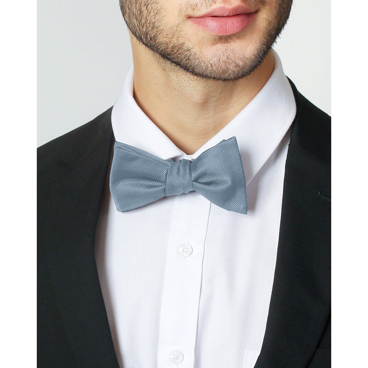 Silk Blend Solid Self-Tie Bow Tie - Dusty Blue