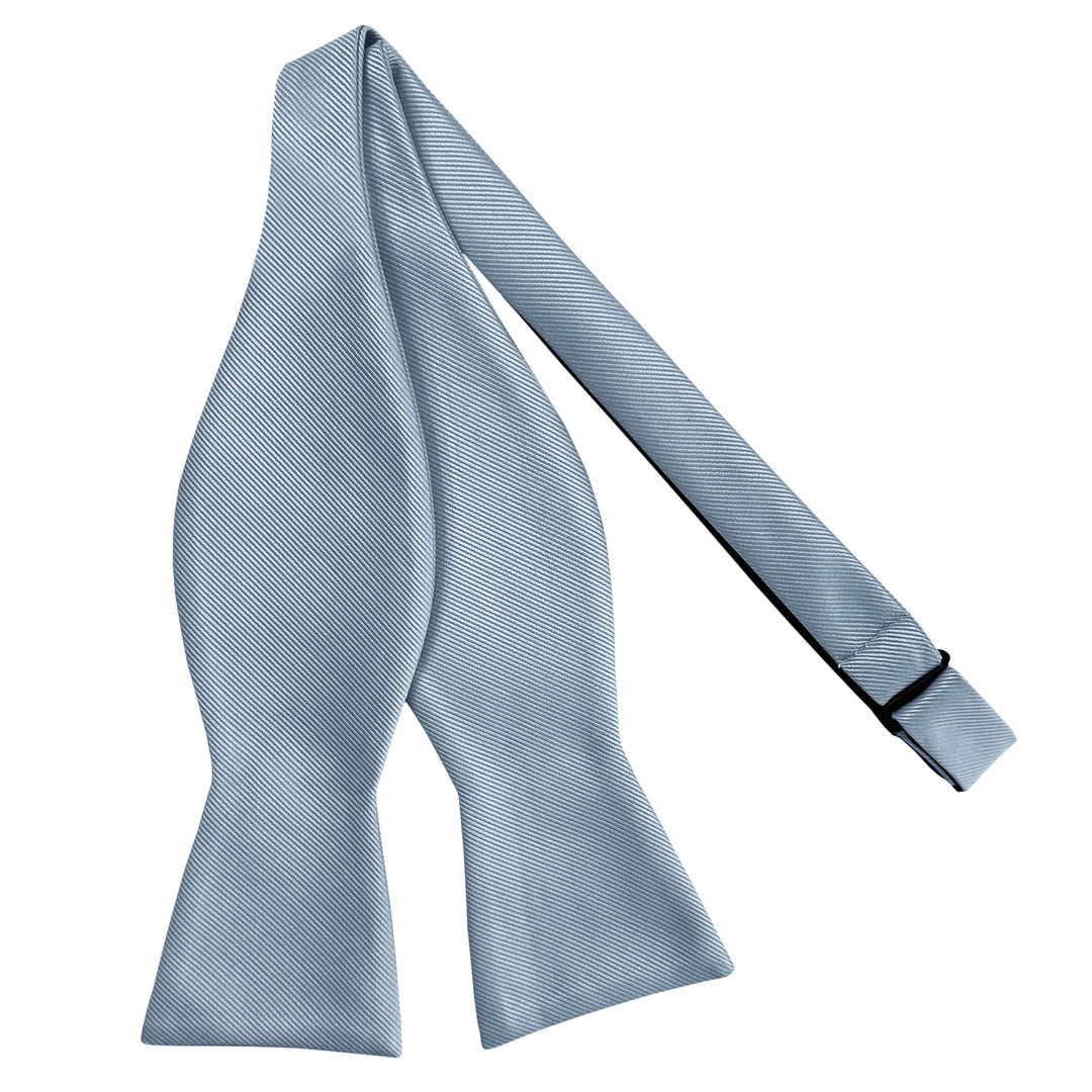 Wedding Silk Blend Solid Self-Tie Bow Tie - Dusty Blue