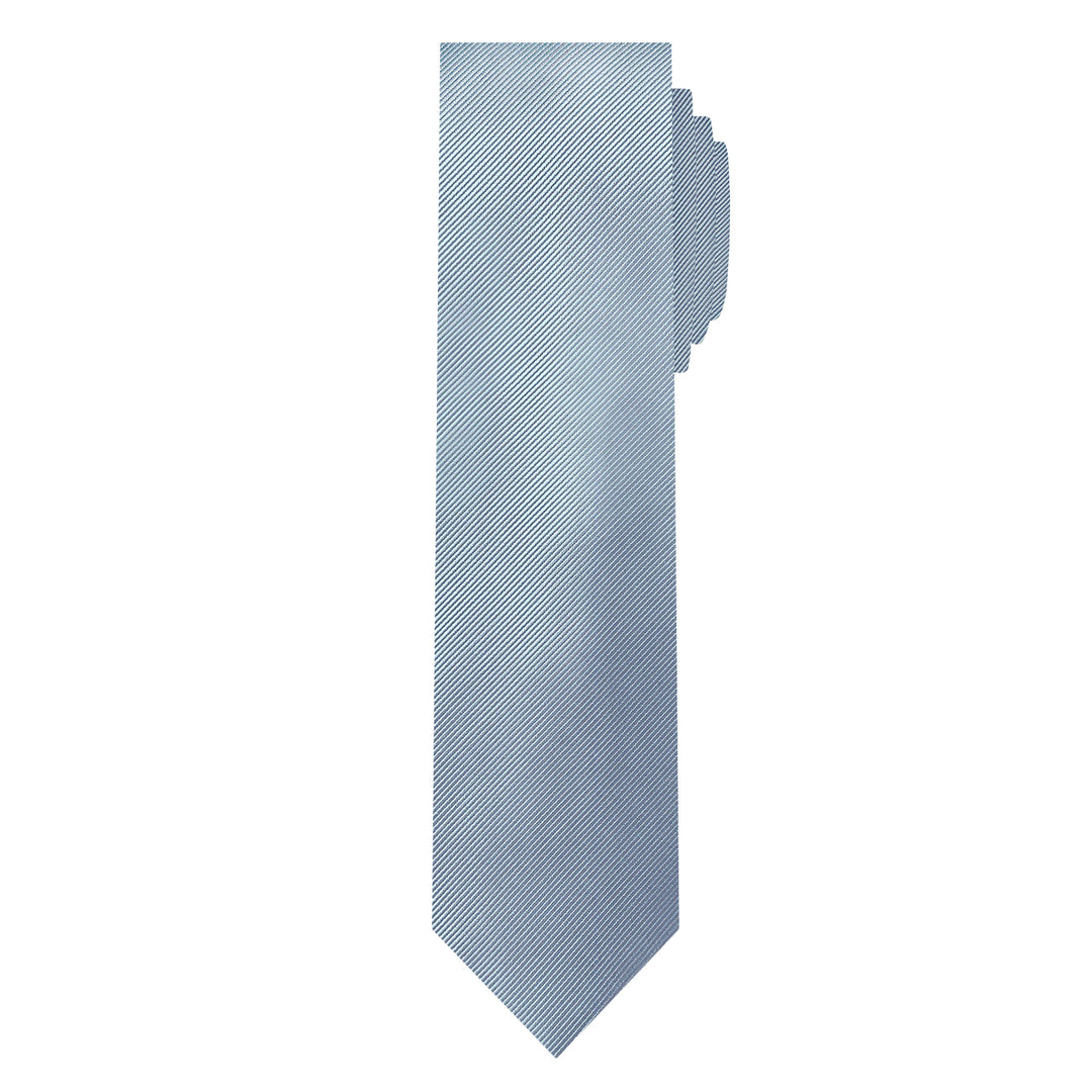Silk Blend Solid Slim Tie - Dusty Blue