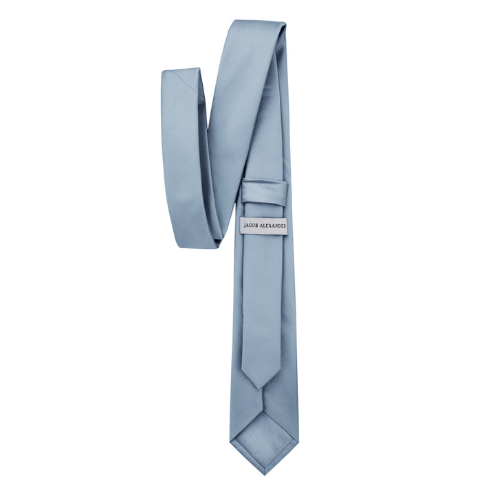 Silk Blend Solid Slim Tie - Dusty Blue