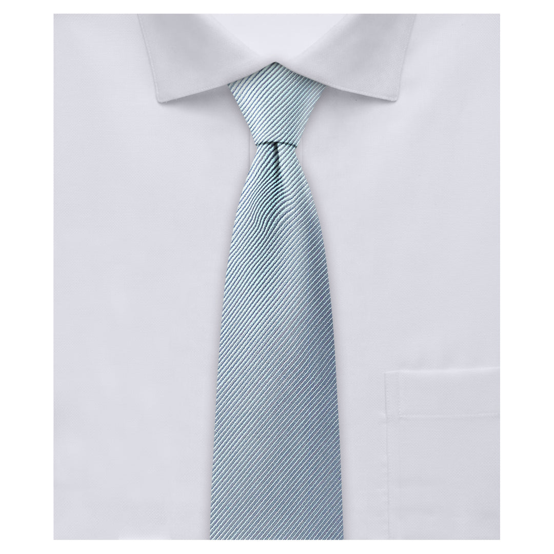 Silk Blend Solid Slim Tie - Dusty Blue