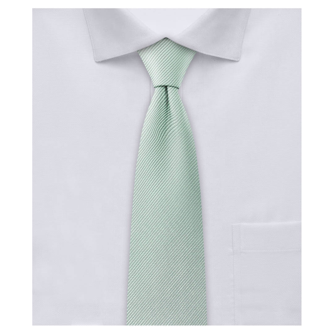 Silk Blend Solid Slim Tie - Sage Mist
