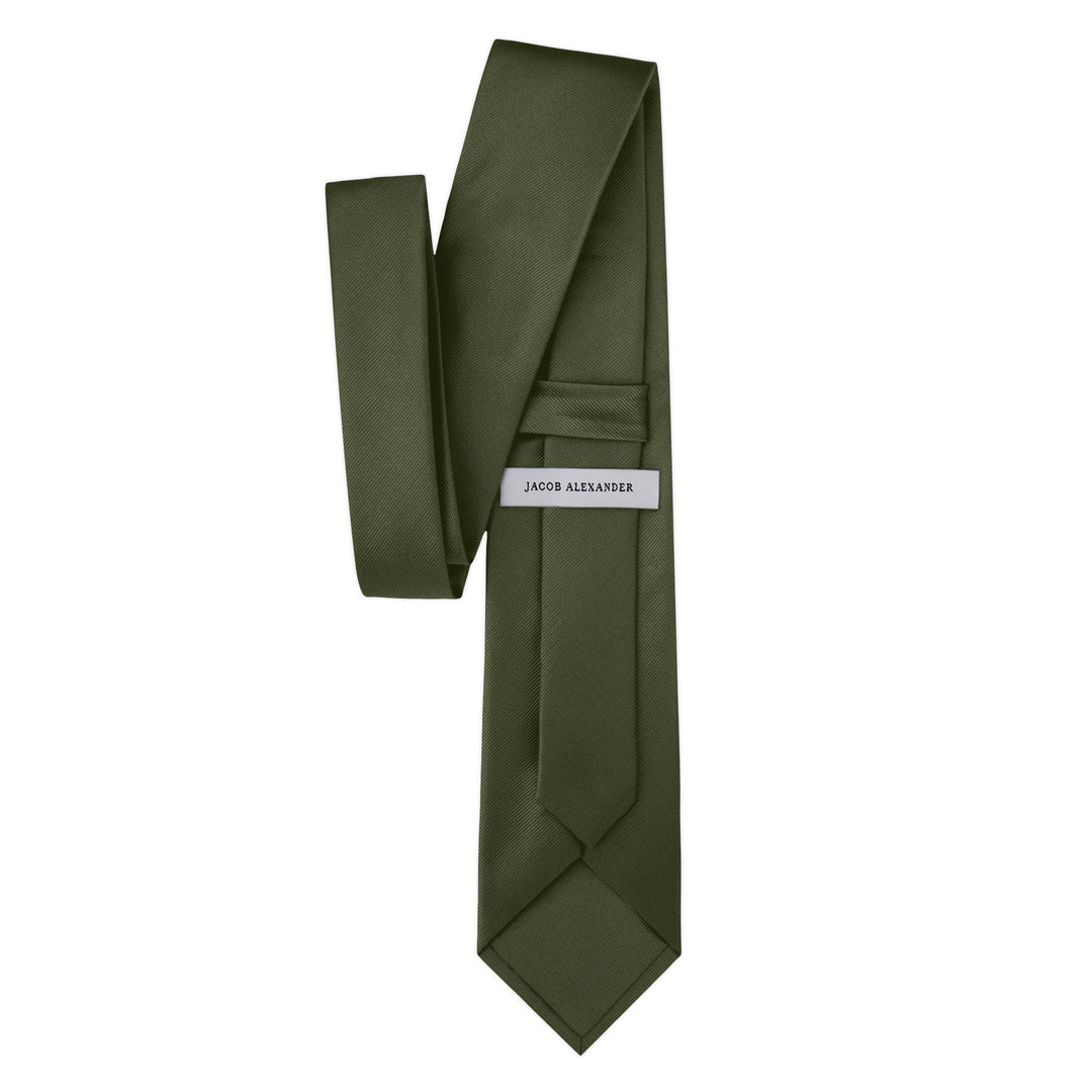 Silk Blend Solid Tie - Martini Olive