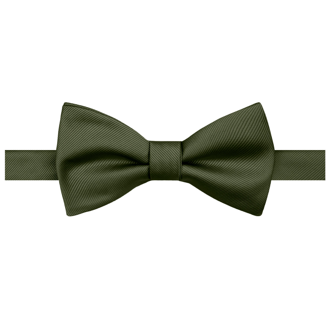 Silk Blend Solid Self-Tie Bow Tie - Martini Olive