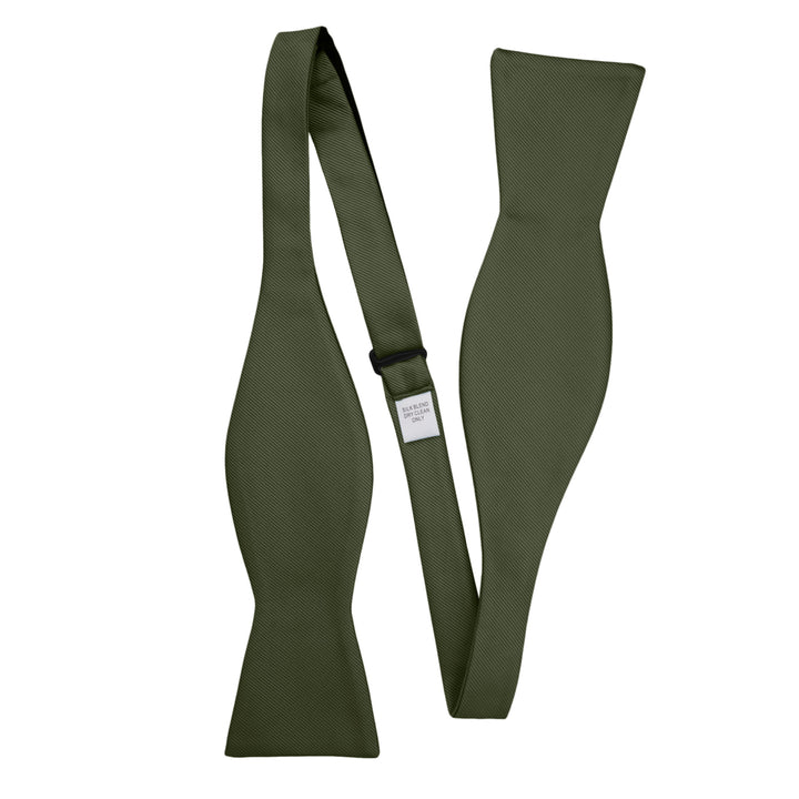 Silk Blend Solid Self-Tie Bow Tie - Martini Olive