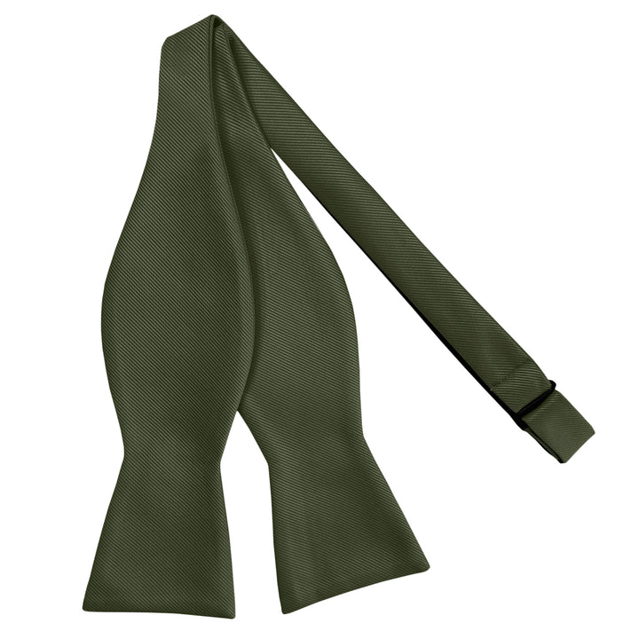 Silk Blend Solid Self-Tie Bow Tie - Martini Olive