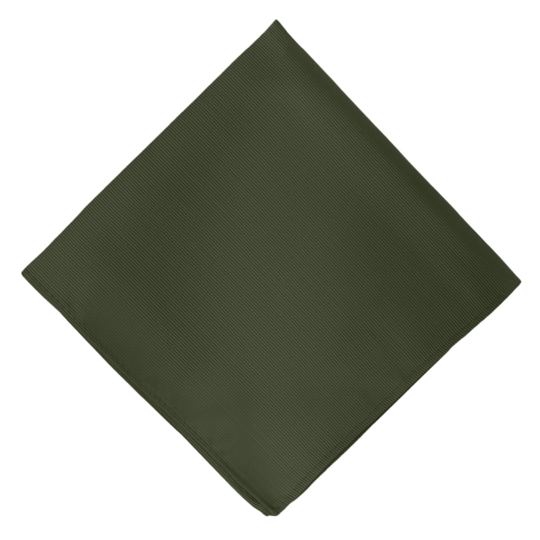 Silk Blend Solid Pocket Square - Martini Olive