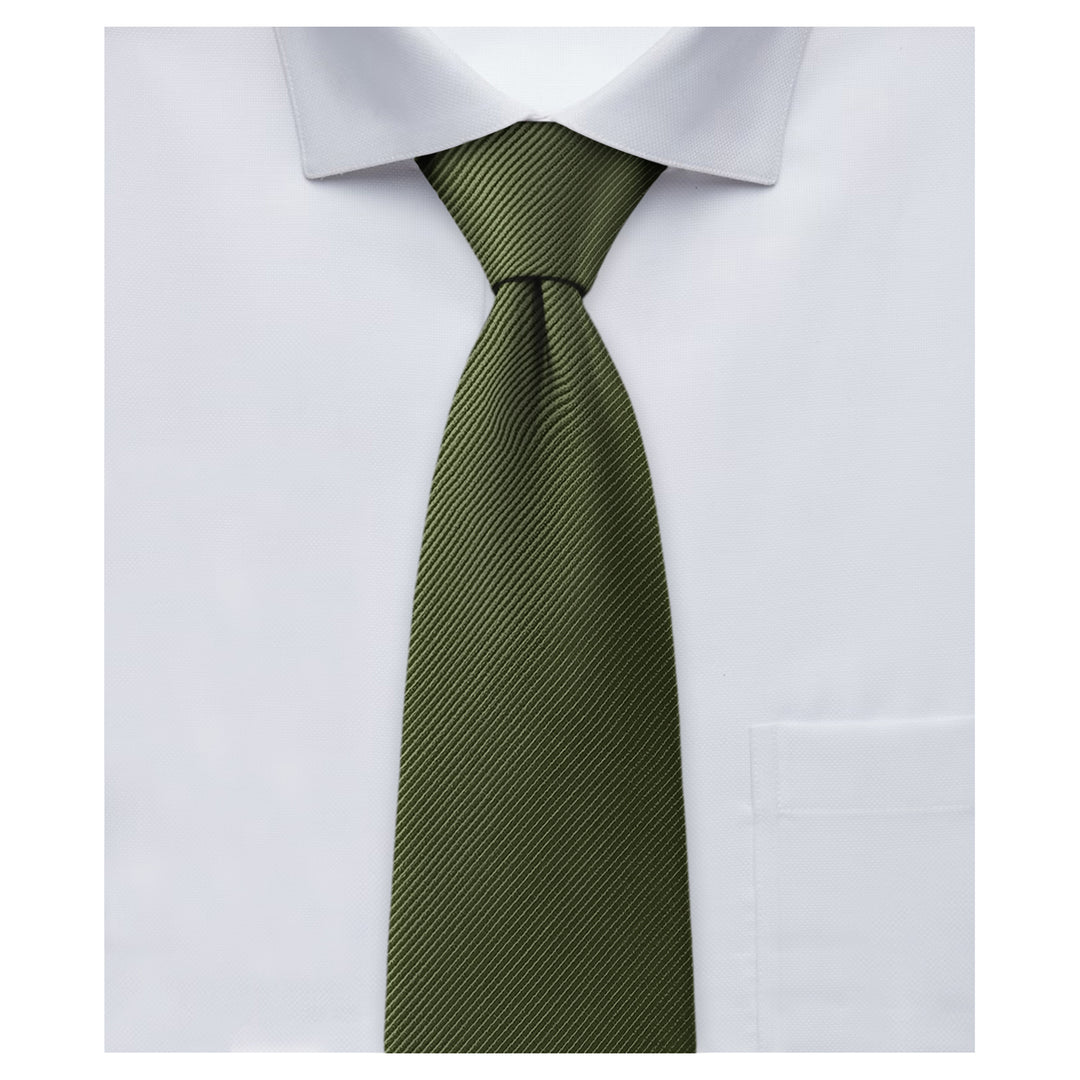 Silk Blend Solid Tie - Martini Olive