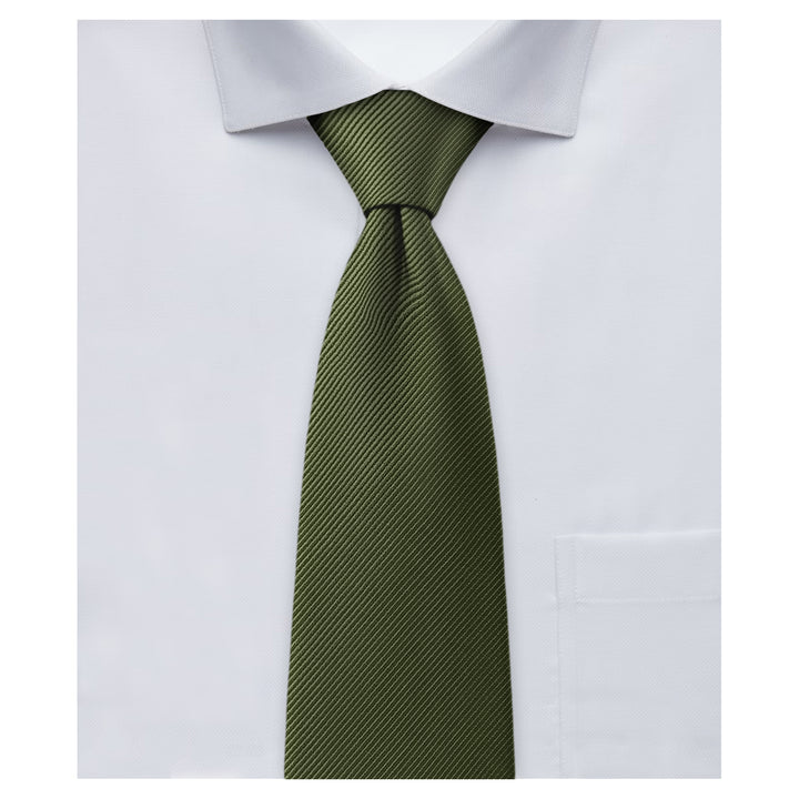 Silk Blend Solid Tie - Martini Olive