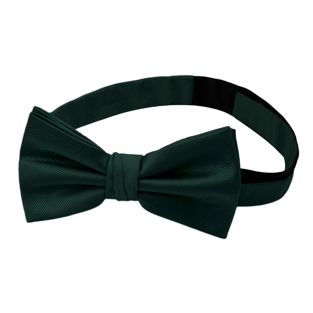Silk Blend Solid Banded Bow Tie - Emerald Green