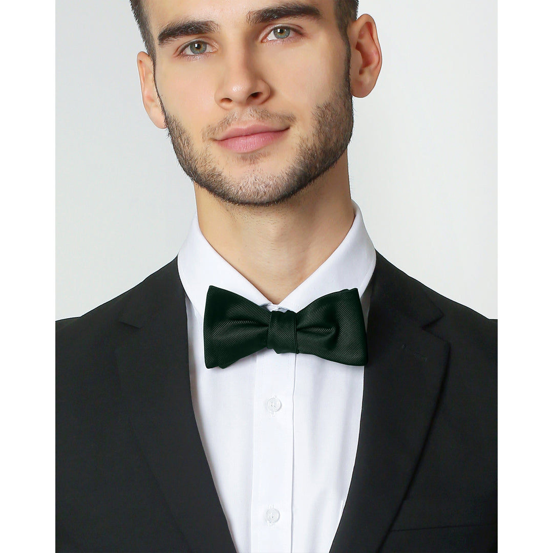 Silk Blend Solid Self-Tie Bow Tie - Emerald Green