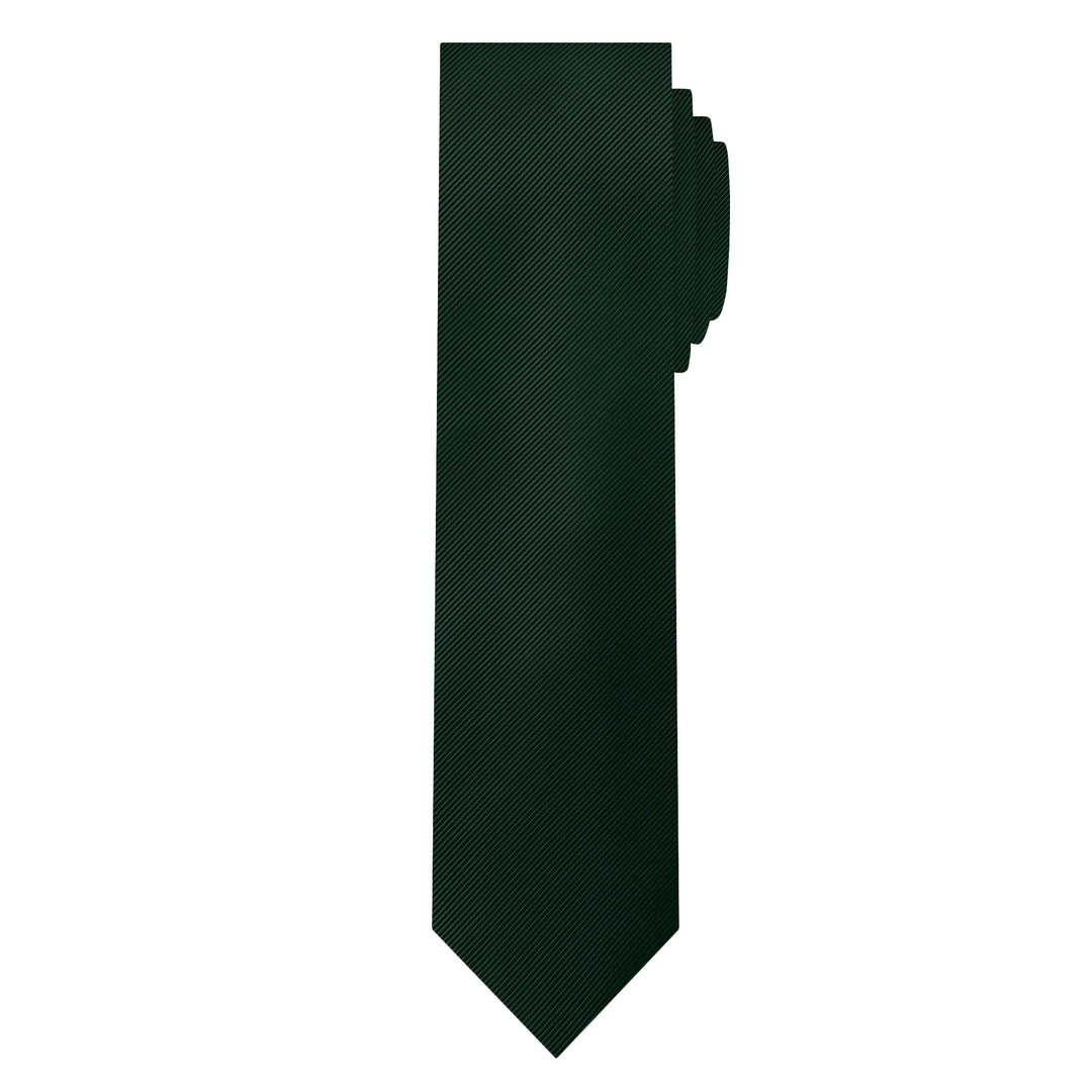 Silk Blend Solid Slim Tie - Emerald Green