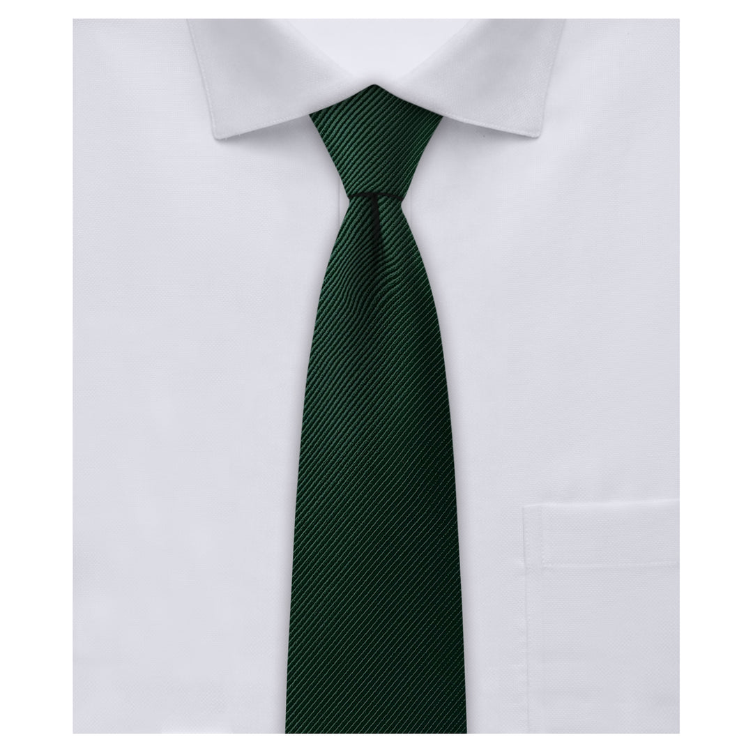Silk Blend Solid Slim Tie - Emerald Green