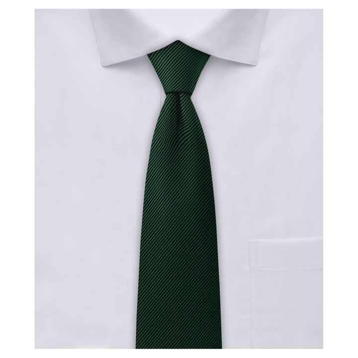 Silk Blend Solid Slim Tie - Emerald Green