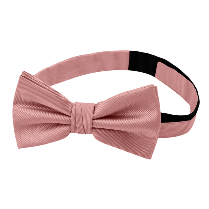 Silk Blend Solid Banded Bow Tie - Warm Pink