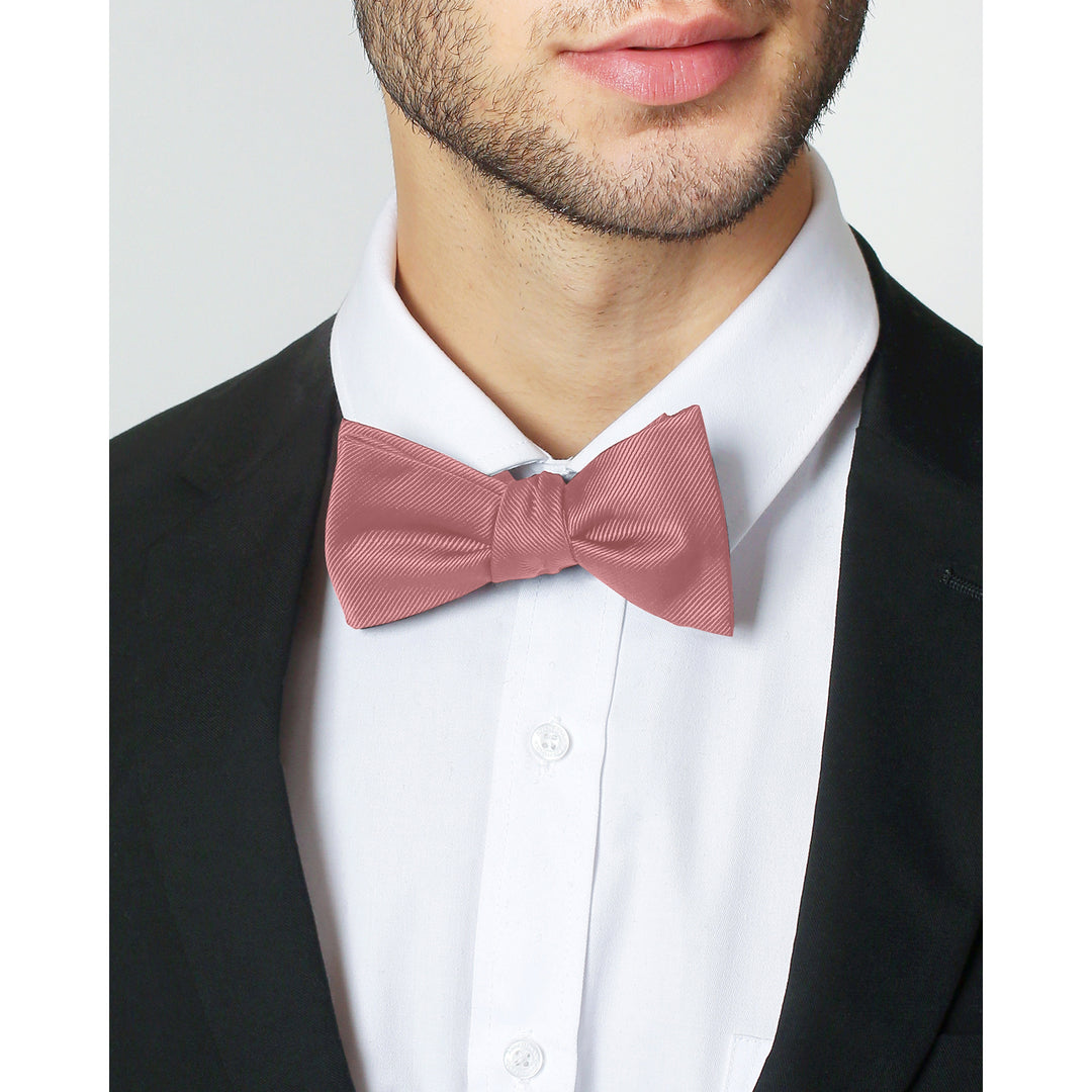Silk Blend Solid Self-Tie Bow Tie - Warm Pink