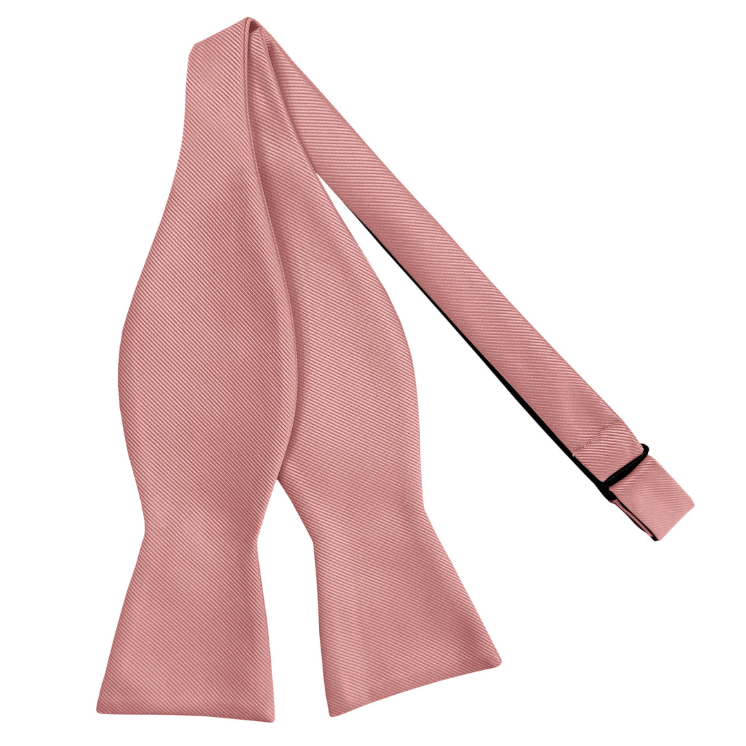 Wedding Silk Blend Solid Self-Tie Bow Tie - Warm Pink