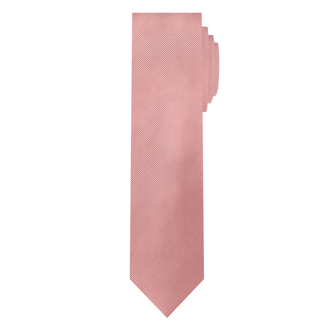 Silk Blend Solid Slim Tie - Warm Pink