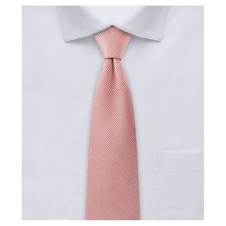 Silk Blend Solid Slim Tie - Warm Pink