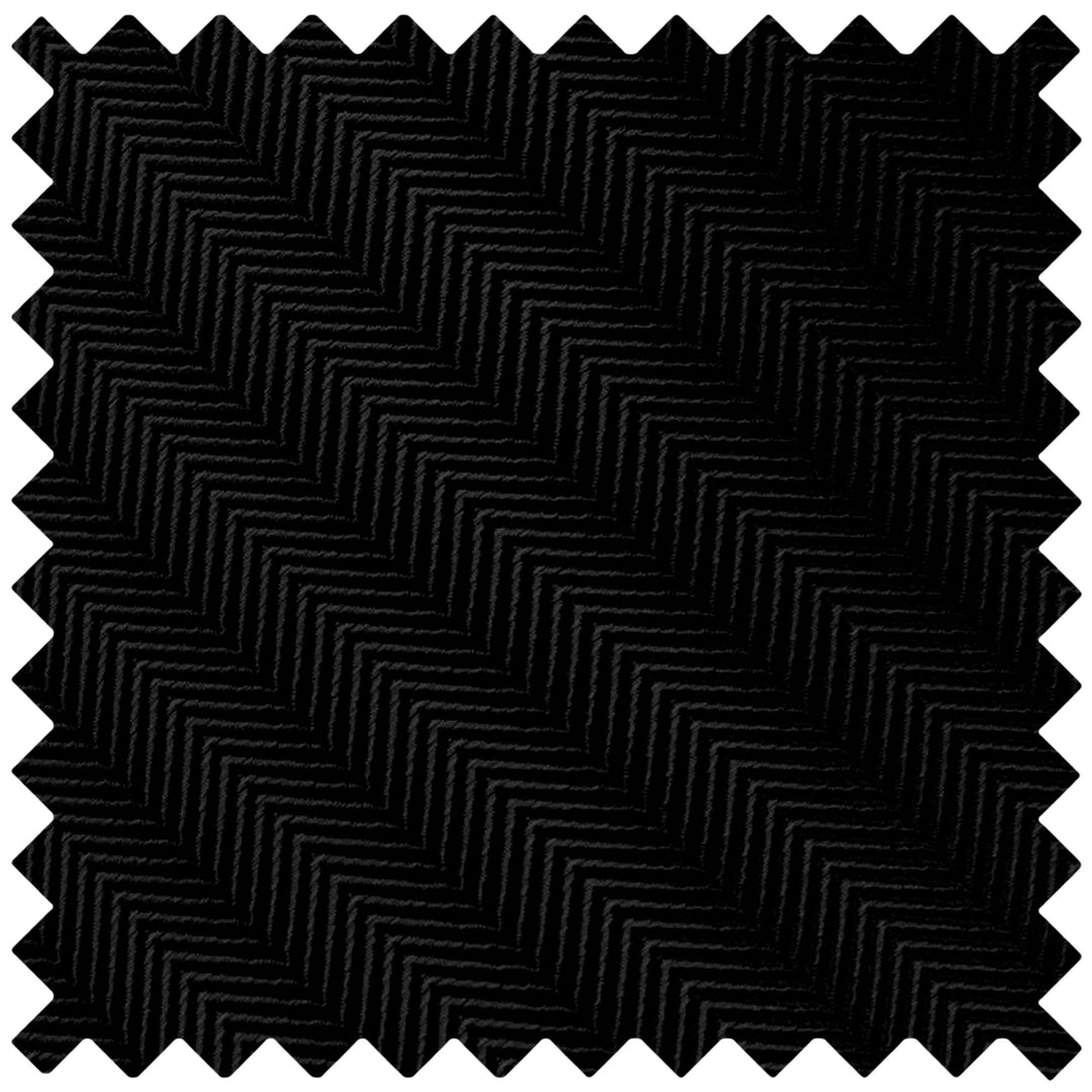 Silk Blend Chevron Tie - Black