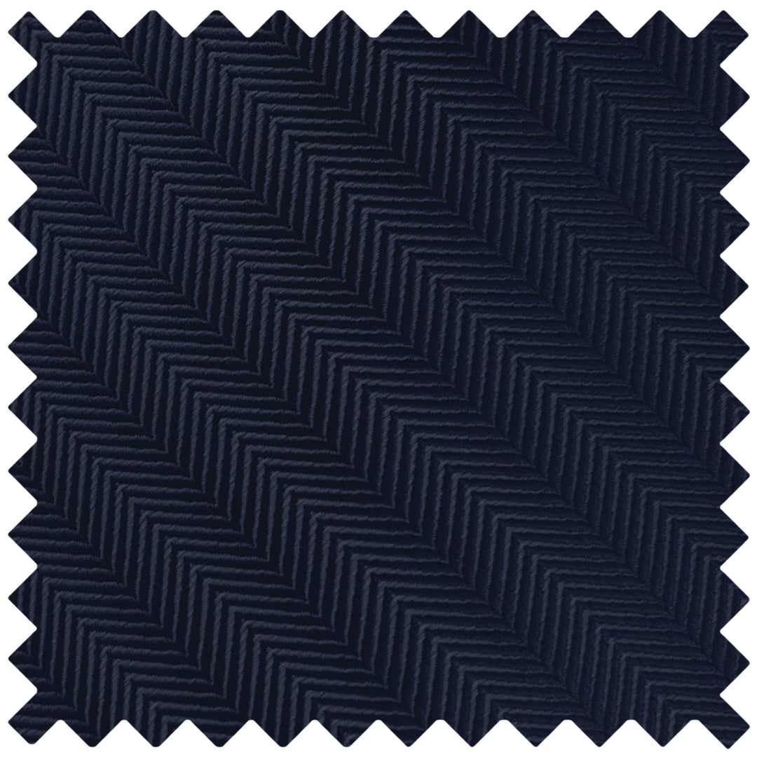 Silk Blend Chevron Tie - Navy Blue