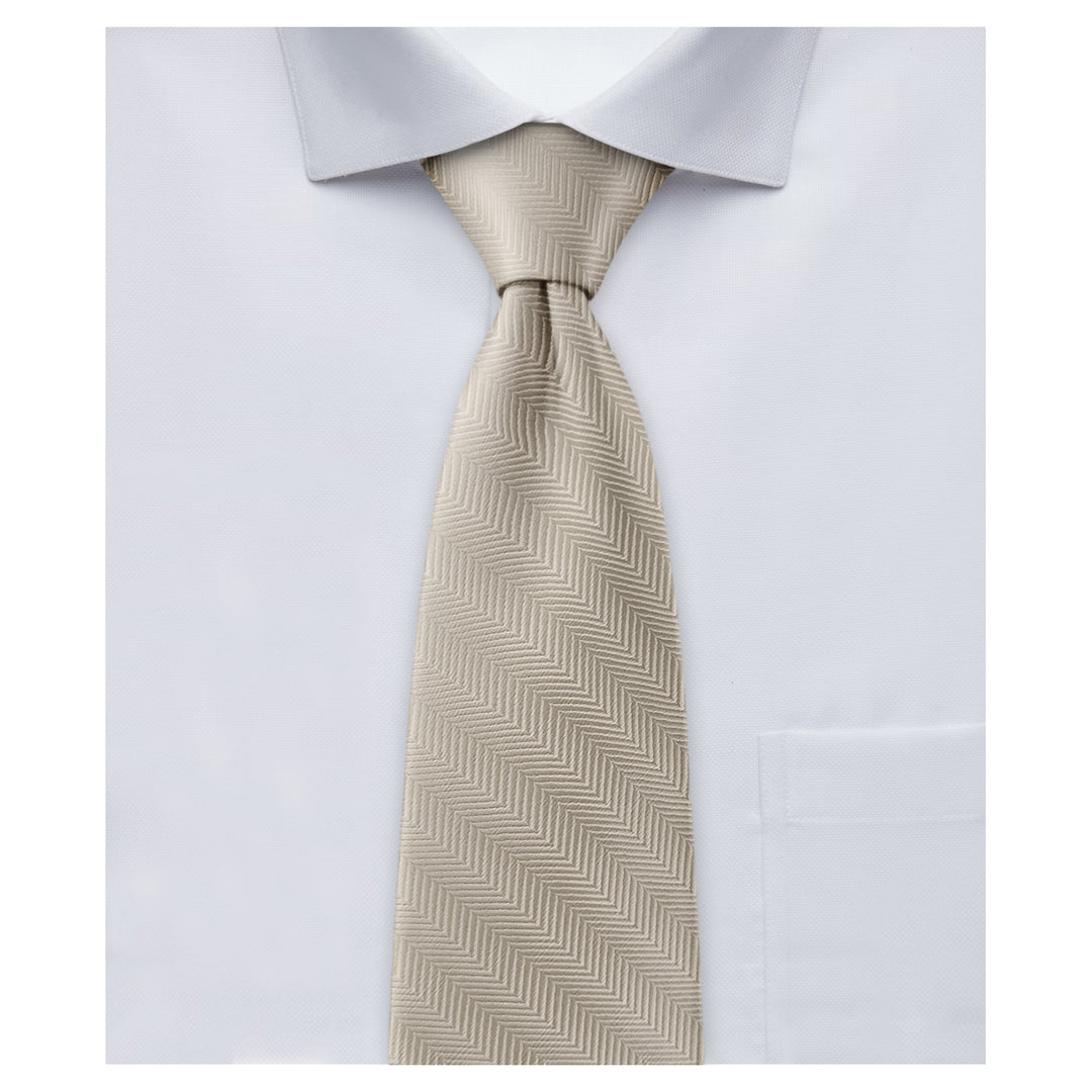 Wedding Silk Blend Chevron Tie - Biscotti