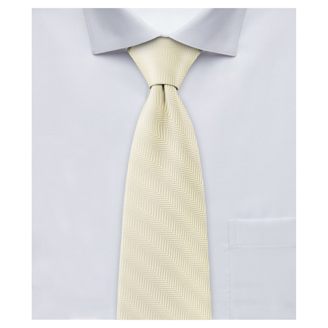Wedding Silk Blend Chevron Tie - Mod White