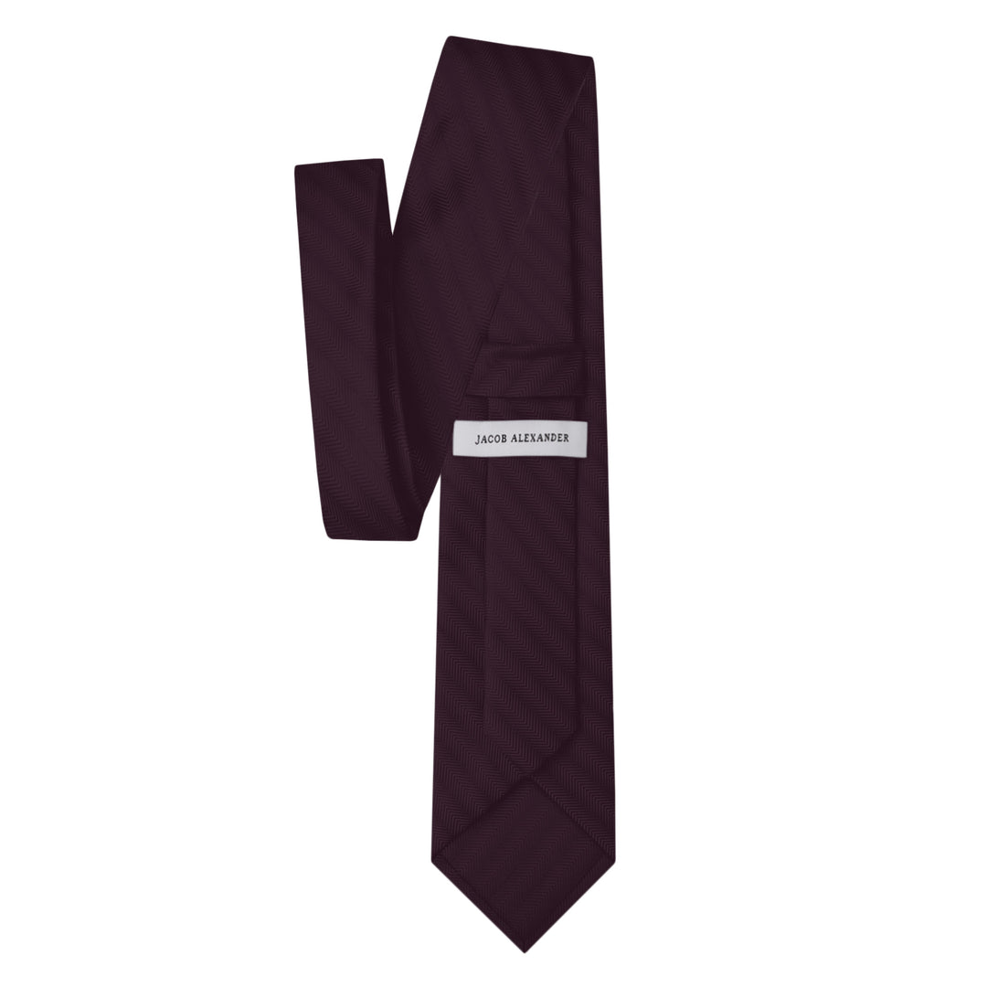 Silk Blend Chevron Tie - Bordeaux