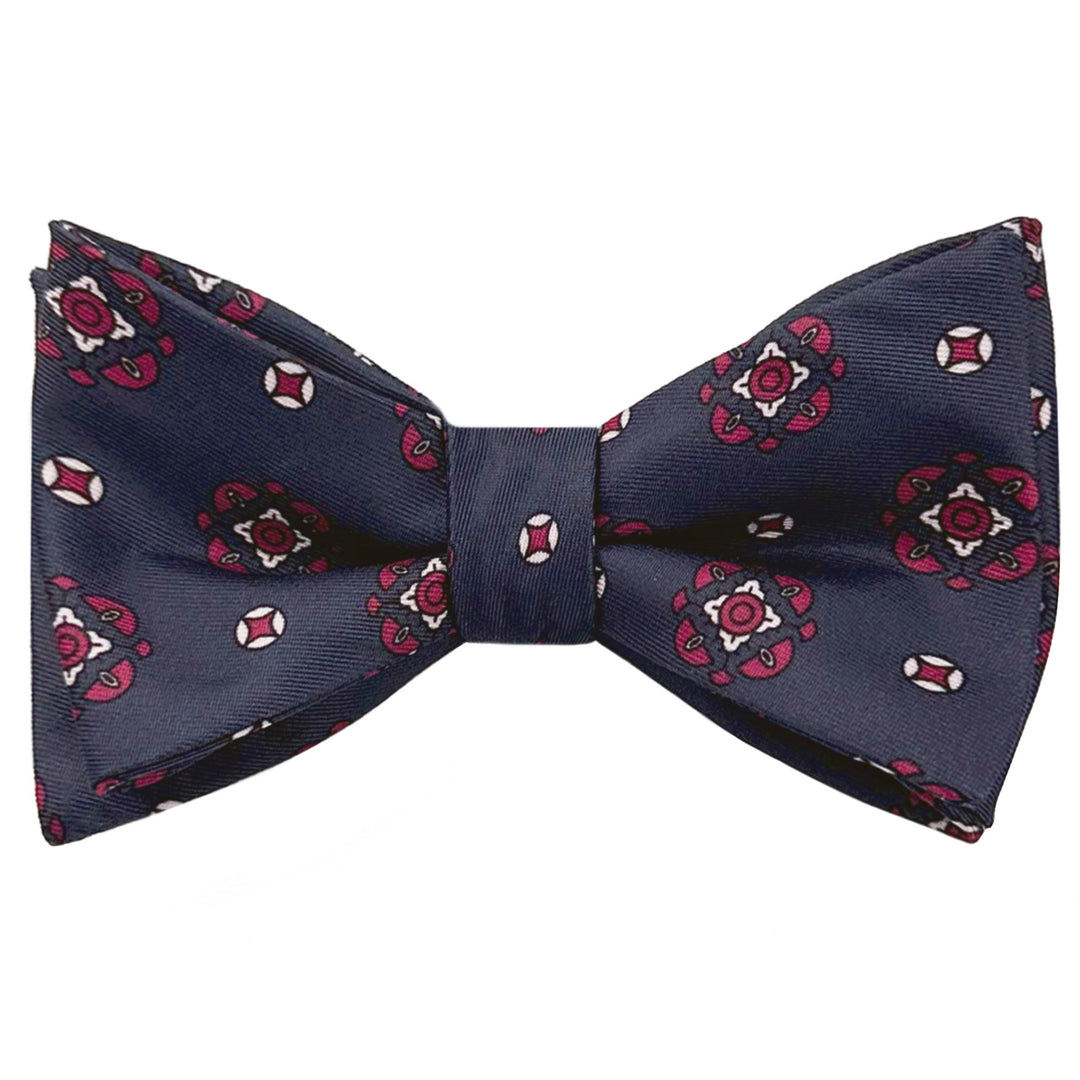 Diamond Bloom Self-Tie Bow Tie - Navy