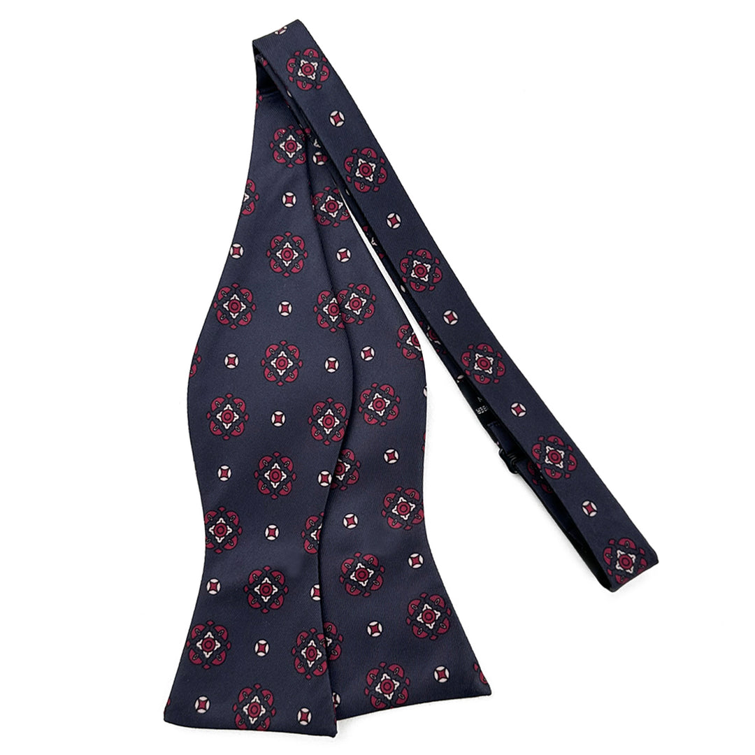 Diamond Bloom Self-Tie Bow Tie - Navy