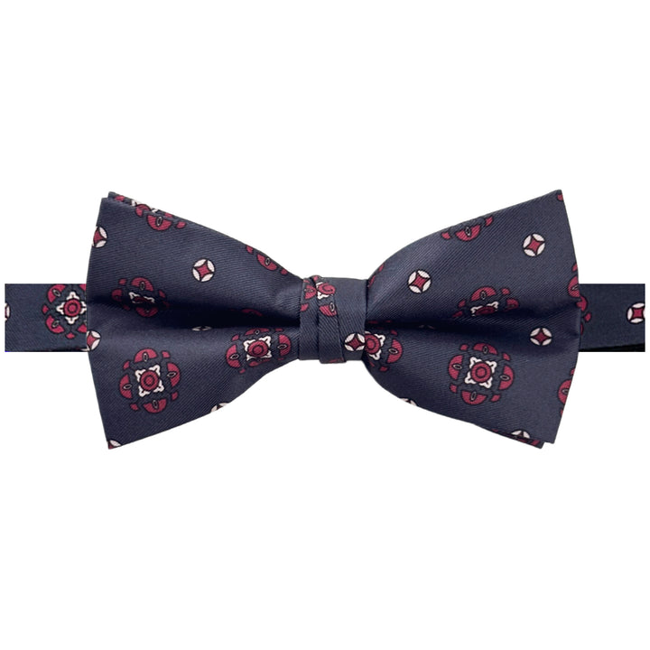 Diamond Bloom Banded Bow Tie - Navy