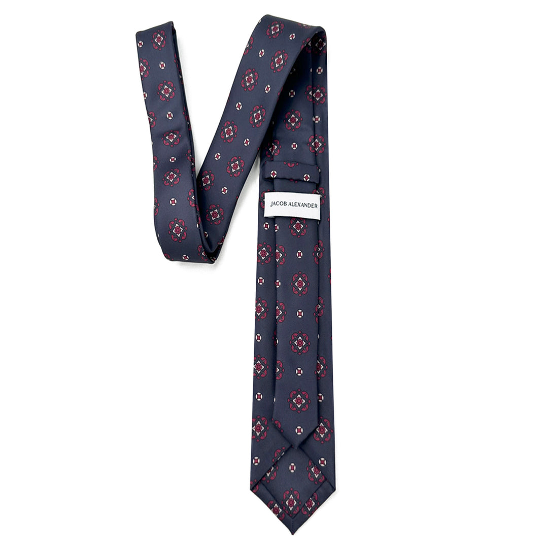Diamond Bloom Slim Tie - Navy
