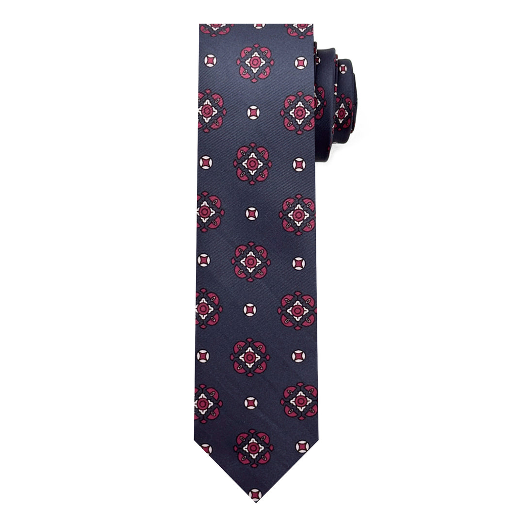 Diamond Bloom Slim Tie - Navy