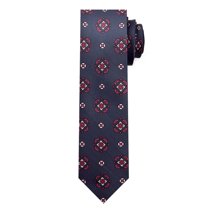 Diamond Bloom Slim Tie - Navy