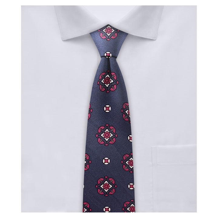 Diamond Bloom Slim Tie - Navy