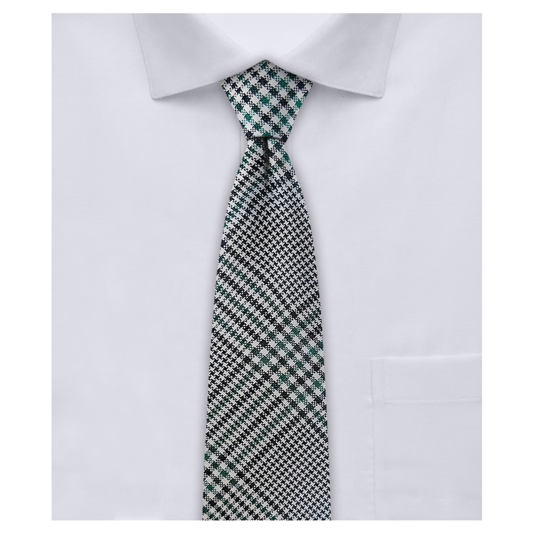 Wool Glen Plaid Slim Neck Tie