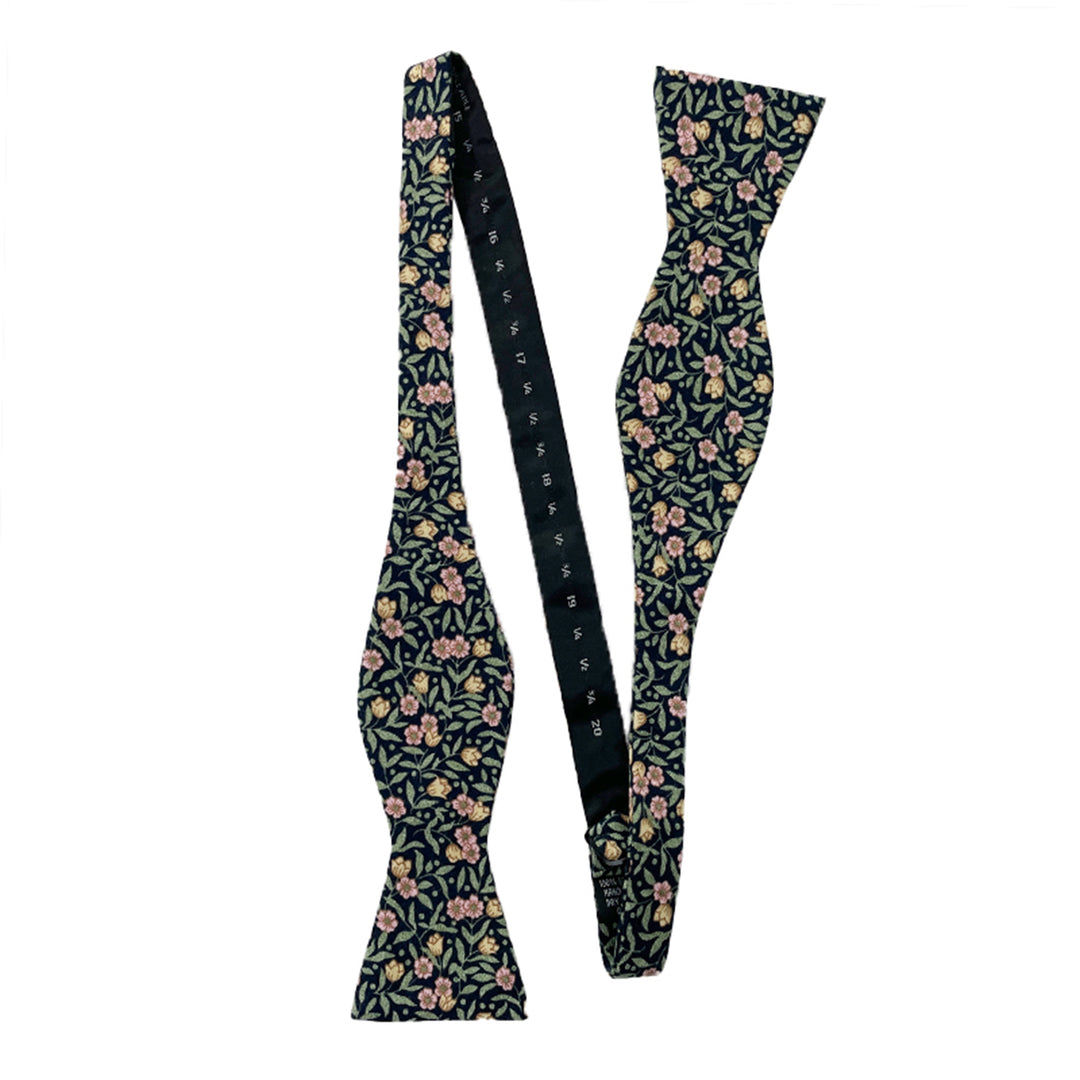 Meadow Floral Self-Tie Bow Tie - Green/Navy