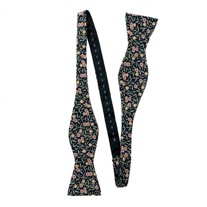 Meadow Floral Self-Tie Bow Tie - Green/Navy