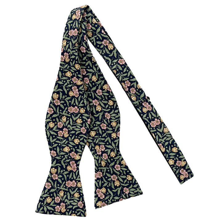 Meadow Floral Self-Tie Bow Tie - Green/Navy