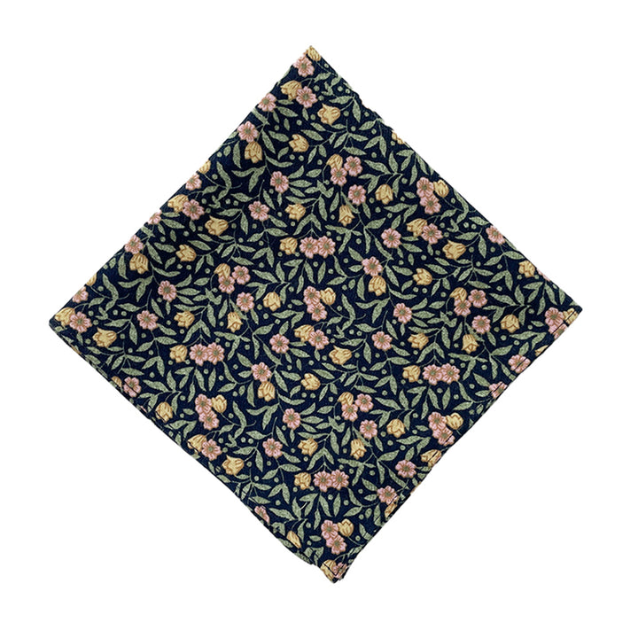 Meadow Floral Pocket Square - Green/Navy
